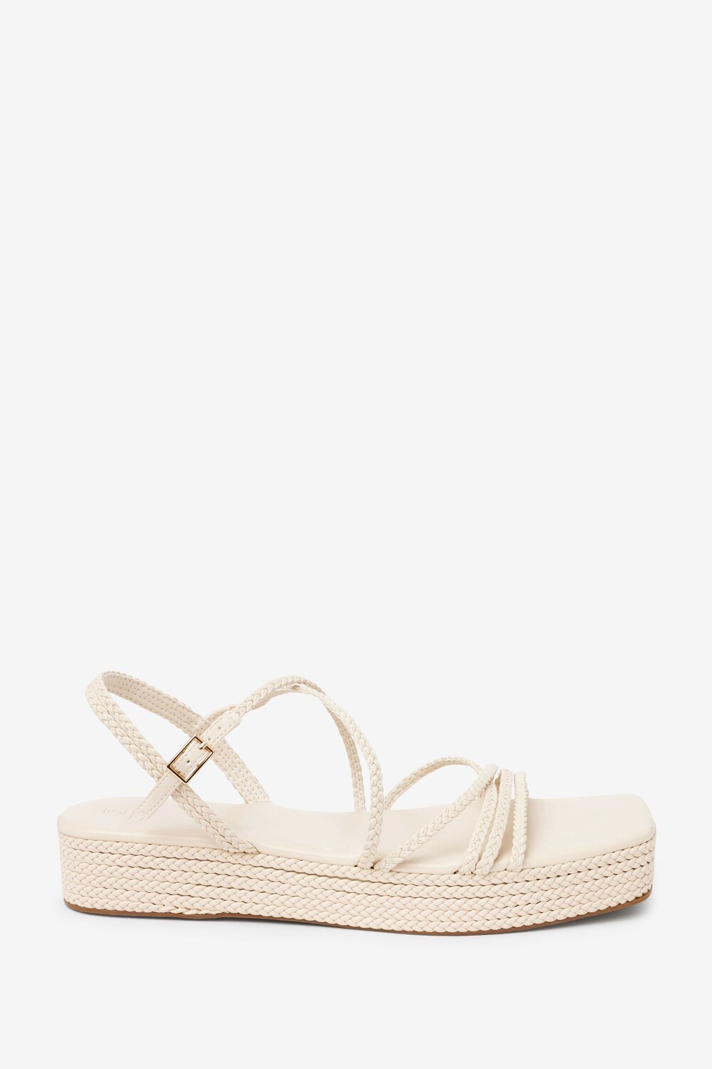 Босоножки на платформе Forever Comfort с тесьмой и асимметричным рисунком Next, бежевый — фото 3