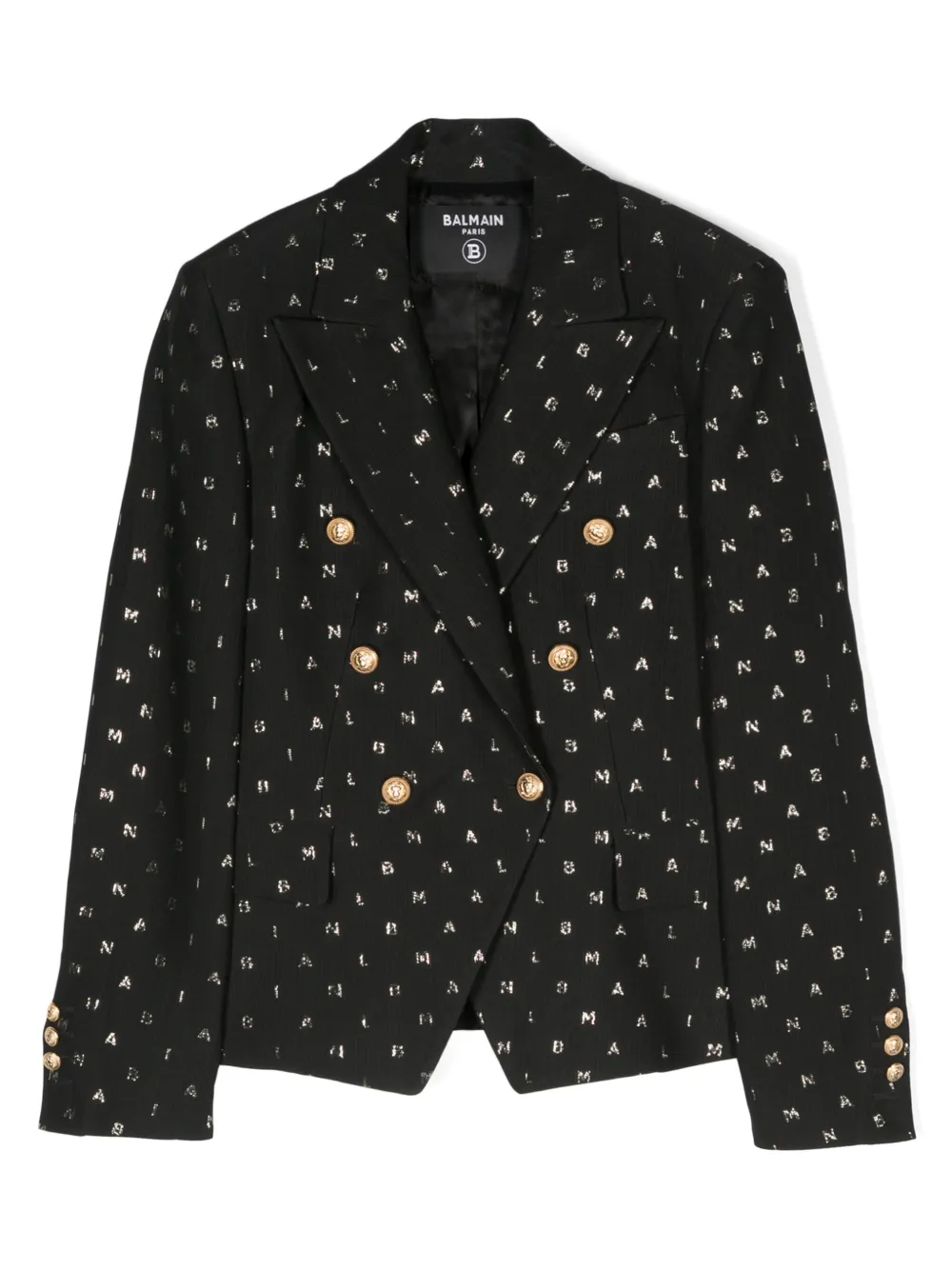 

Пиджак с жаккардовым логотипом Balmain Kids, черный