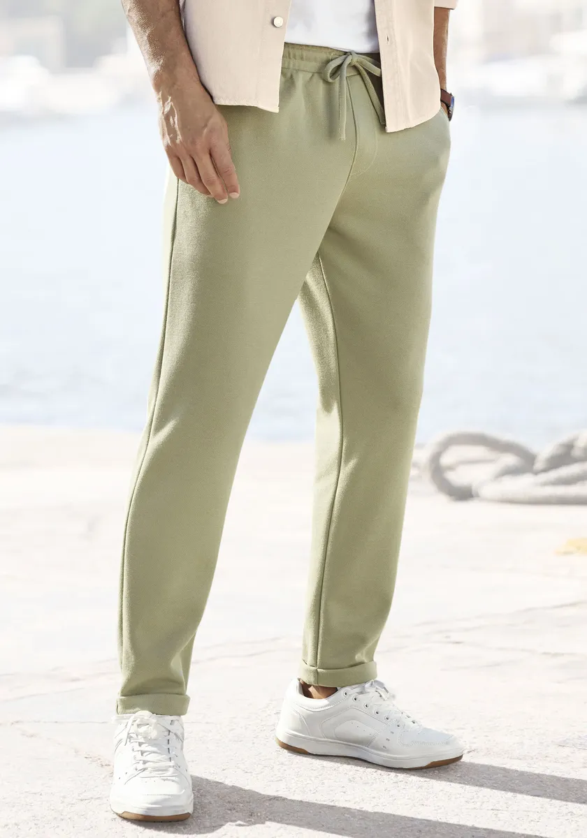 

Брюки John Devin Jogger "Jogg Pants", манжеты на манжетах ног из эластичной ткани пике, зеленый