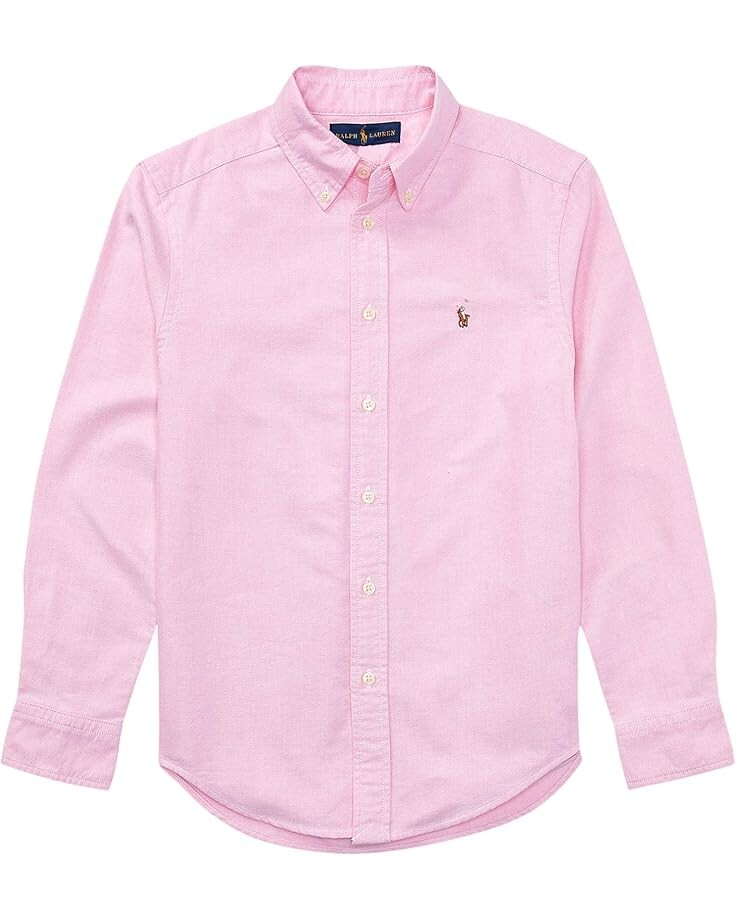 

Рубашка Polo Ralph Lauren Kids Cotton Oxford Sport Shirt, цвет New Rose