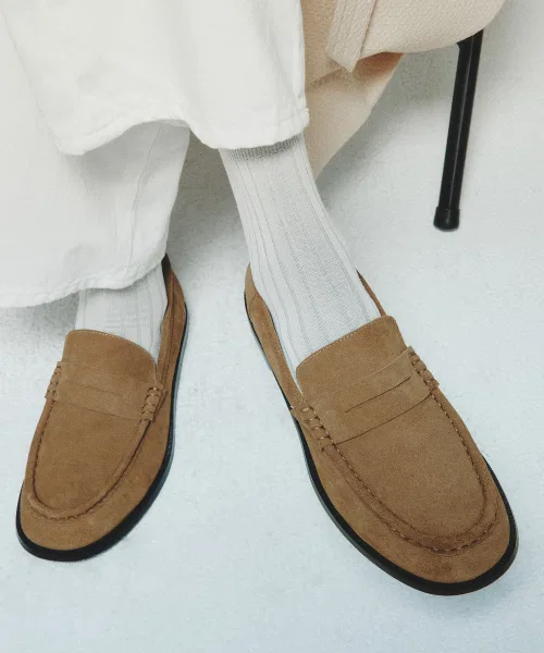 Мужские лоферы LOSTGARDEN UNIFORM Wide из замши бежевые