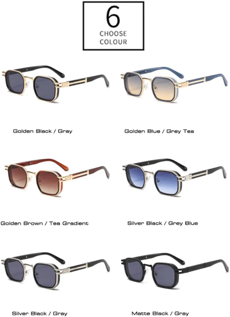 

Ретро-металлические женские солнцезащитные очки класса люкс с градиентным затемнением UV400, модные мужские очки в стиле панк TOIPASTN, Silver Black Gray