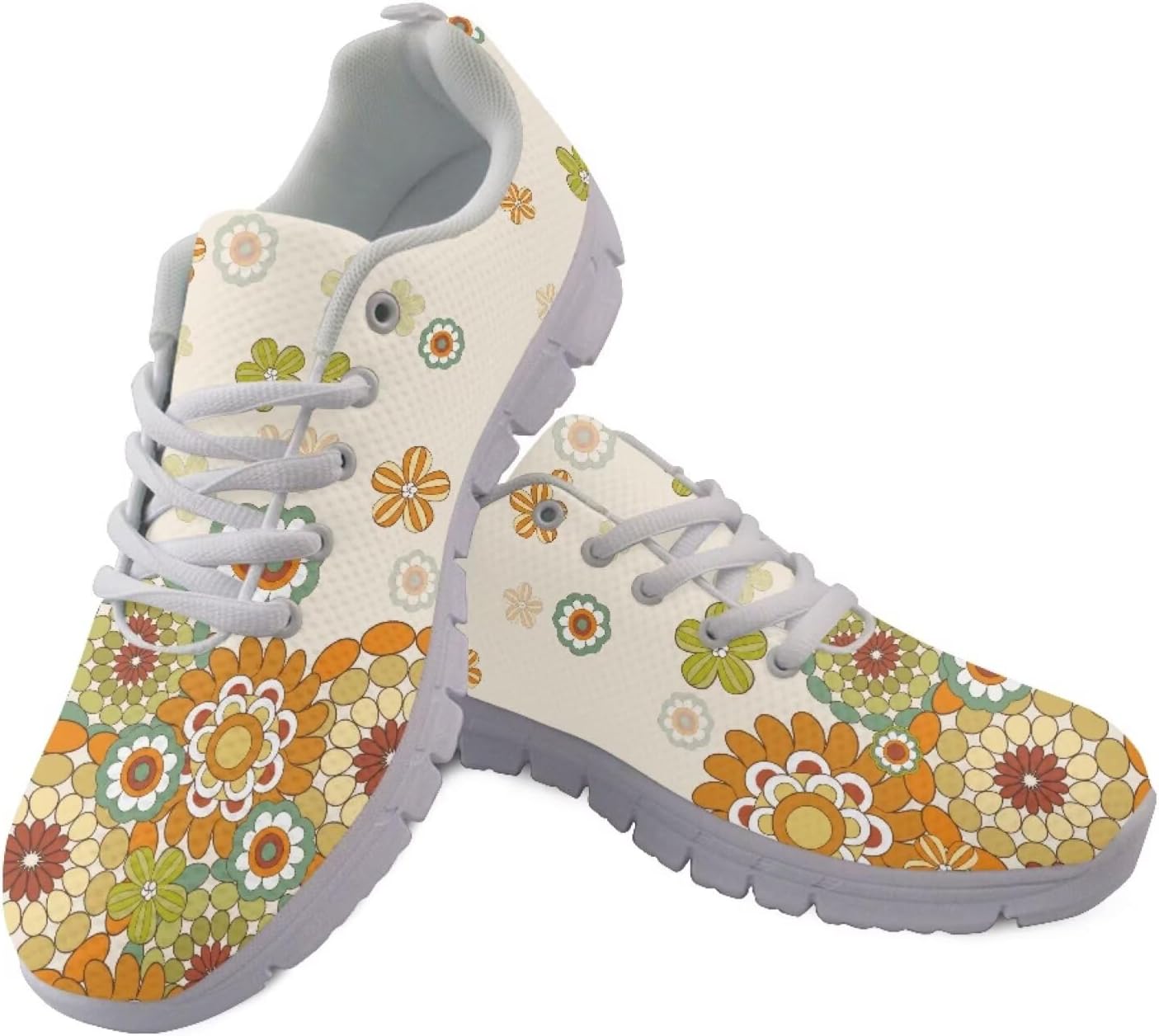 

Кроссовки Jeiento для бега, модные и дышащие, для женщин и мужчин, с мягкой амортизацией, спортивные кроссовки для ходьбы и тренировок в спортзале, Abstract Bright Blossom Flower