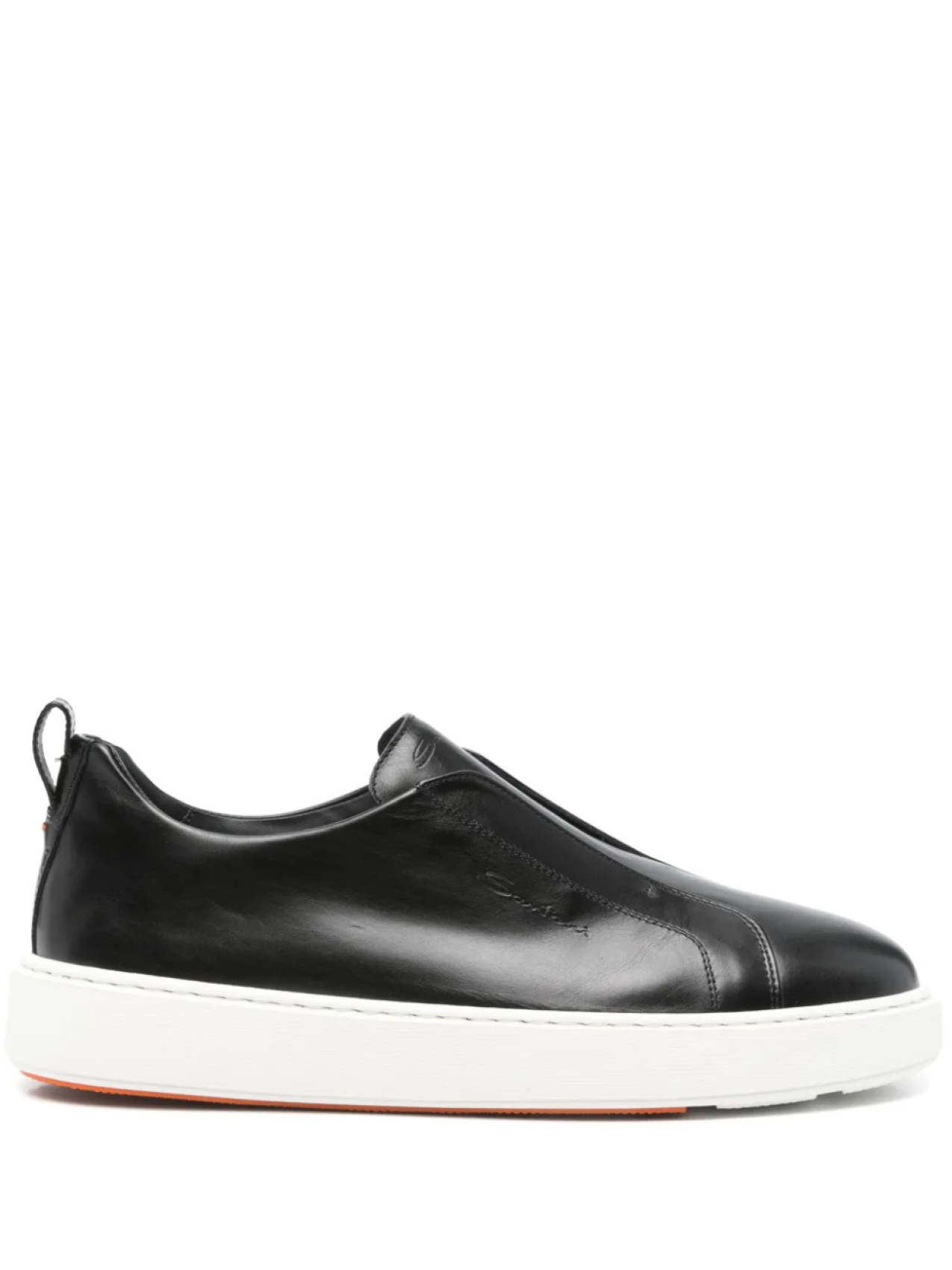 

Кроссовки кожаные без застежек Santoni, черный