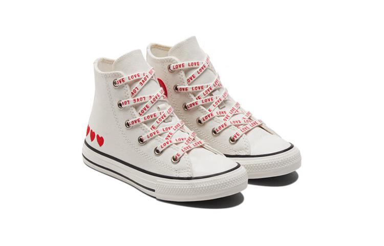 Chuck Taylor All Star Высокие Кроссовки из Хлопка Белый Красный Детские Converse — фото 3