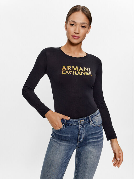 

Блузка стандартного кроя Armani Exchange, черный