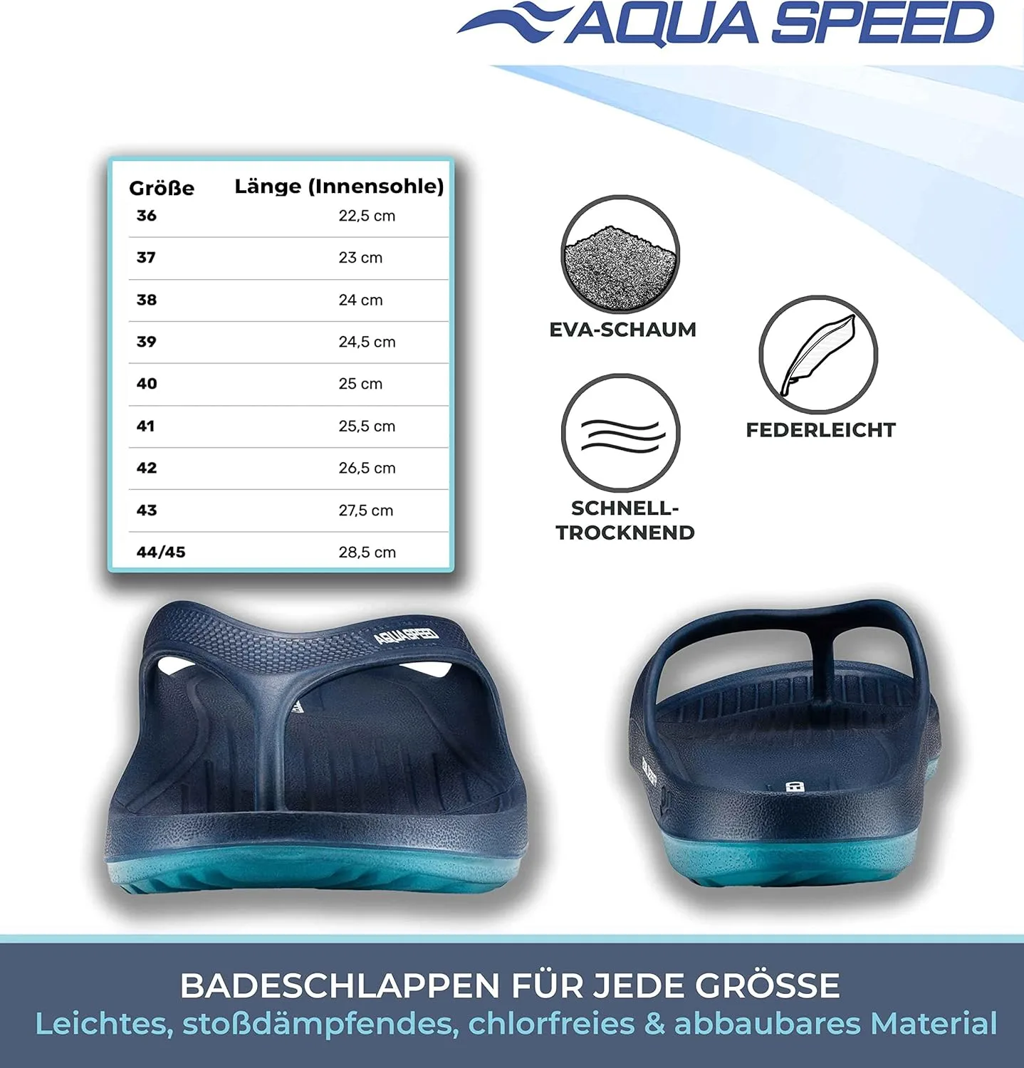 Сандалии для бассейна Aqua Speed, синий — фото 4