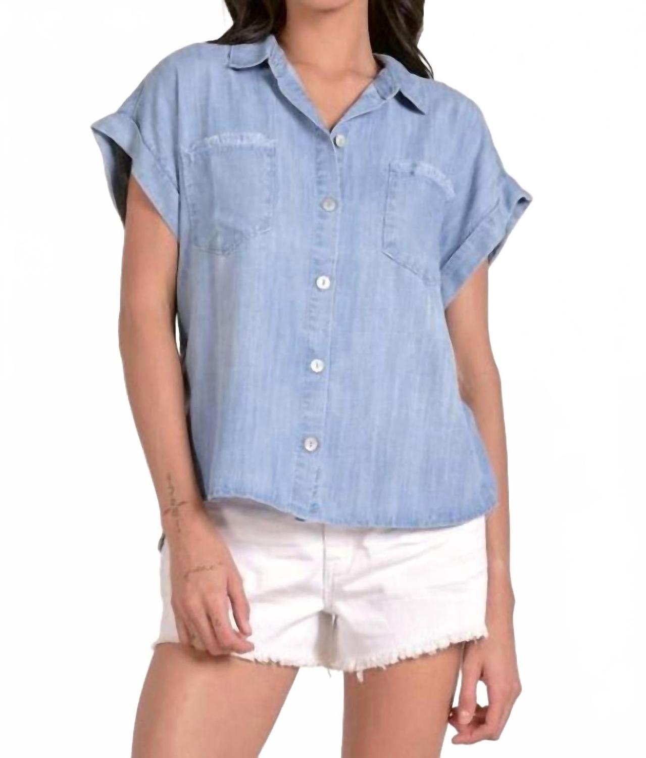 

Топ Button Me Up синего цвета ELAN