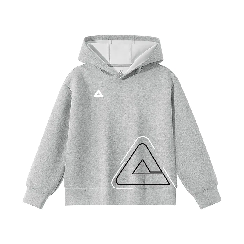 Детский свитшот с капюшоном PEAK Light Heather Gray/PK Cut-Out Black