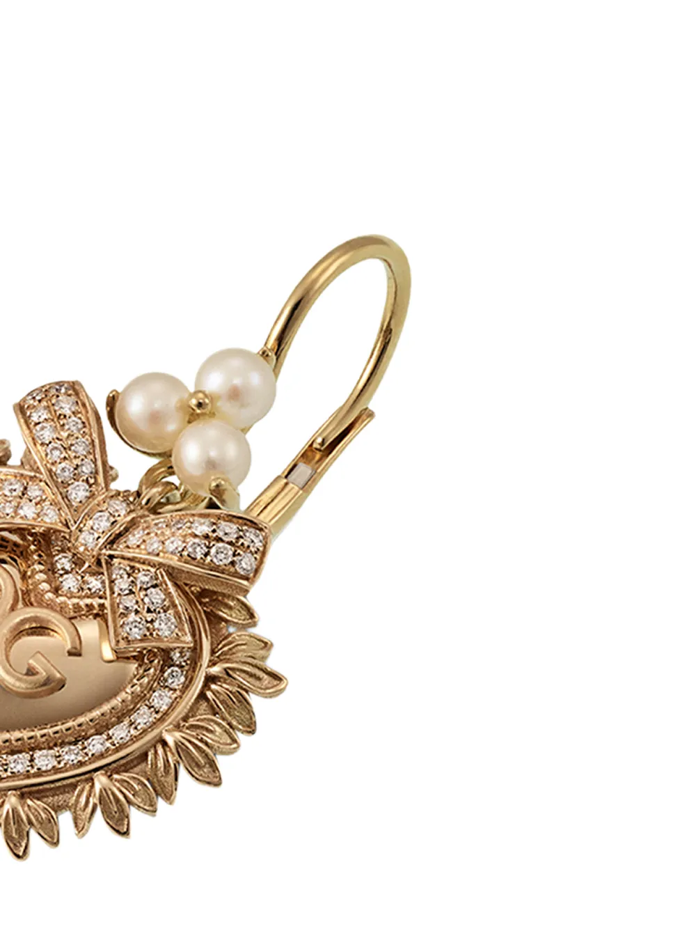 Серьги Devotion из желтого золота с бриллиантами DOLCE & GABBANA, золотой — фото 2