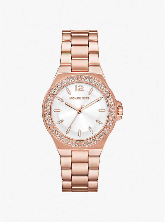 

Часы Lennox pavé из розового золота Michael Kors, золотой