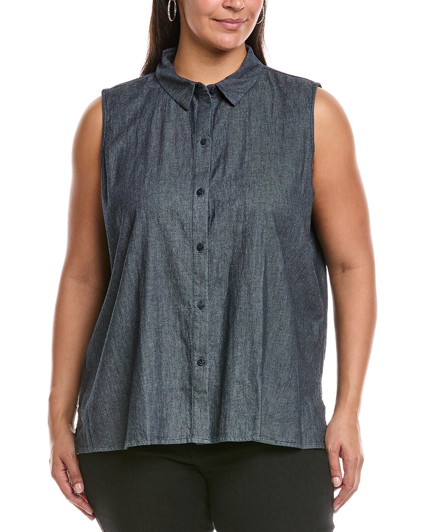 

Классическая рубашка EILEEN FISHER Plus, синий