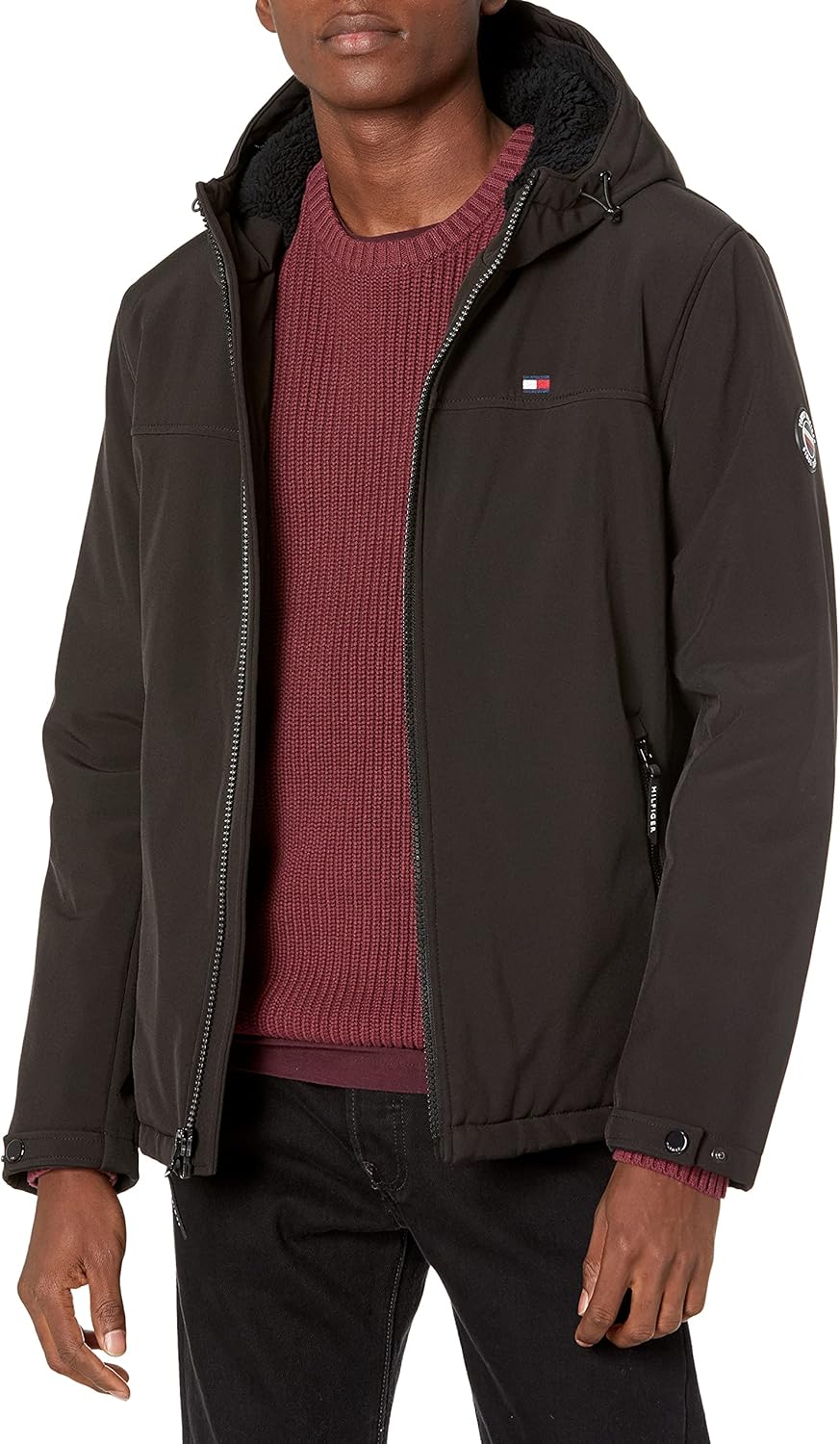 

Мужская спортивная куртка Tommy Hilfiger Soft Shell с подкладкой из шерпы, New Black