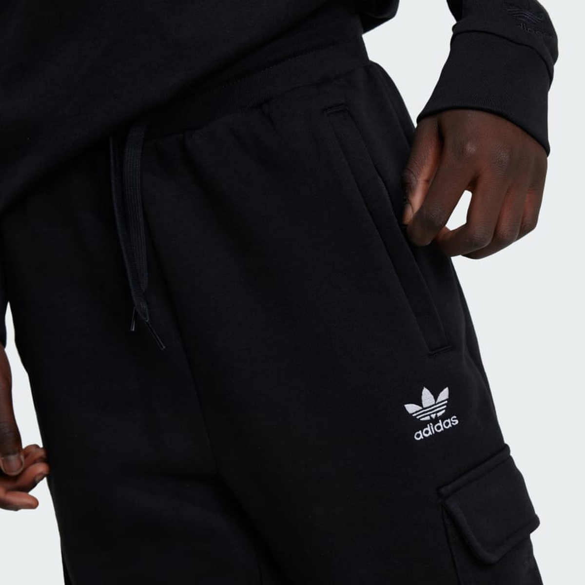 Школьные вязаные спортивные брюки Adidas Originals, черный — фото 4