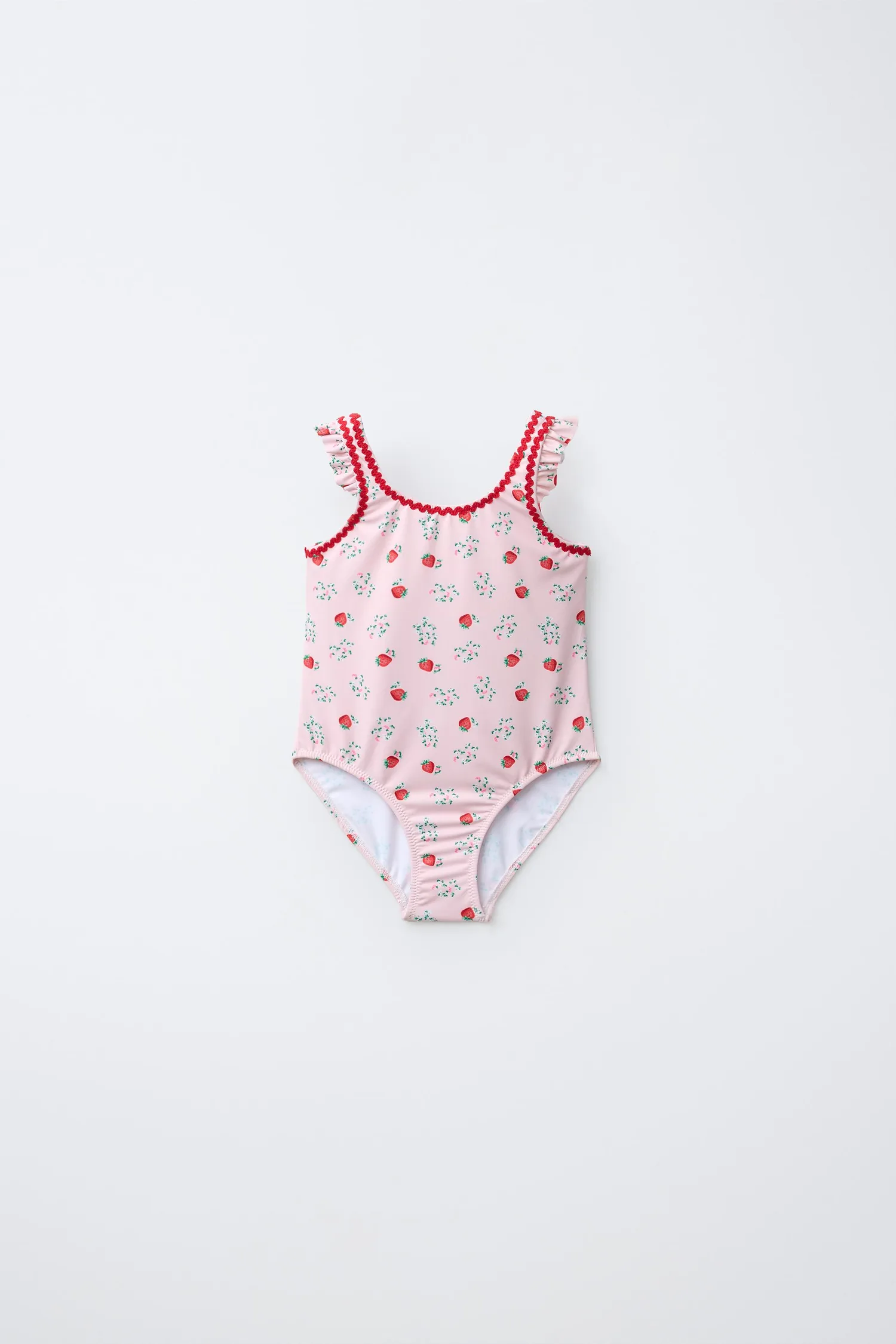 1-6 лет / купальник «клубничная волна» Zara, розовый