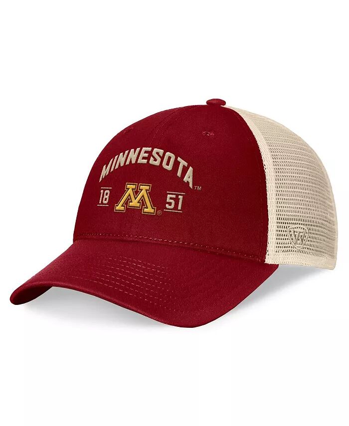 

Мужская бордовая регулируемая кепка Minnesota Golden Gophers Heritage Waylon Trucker Top Of The World, красный