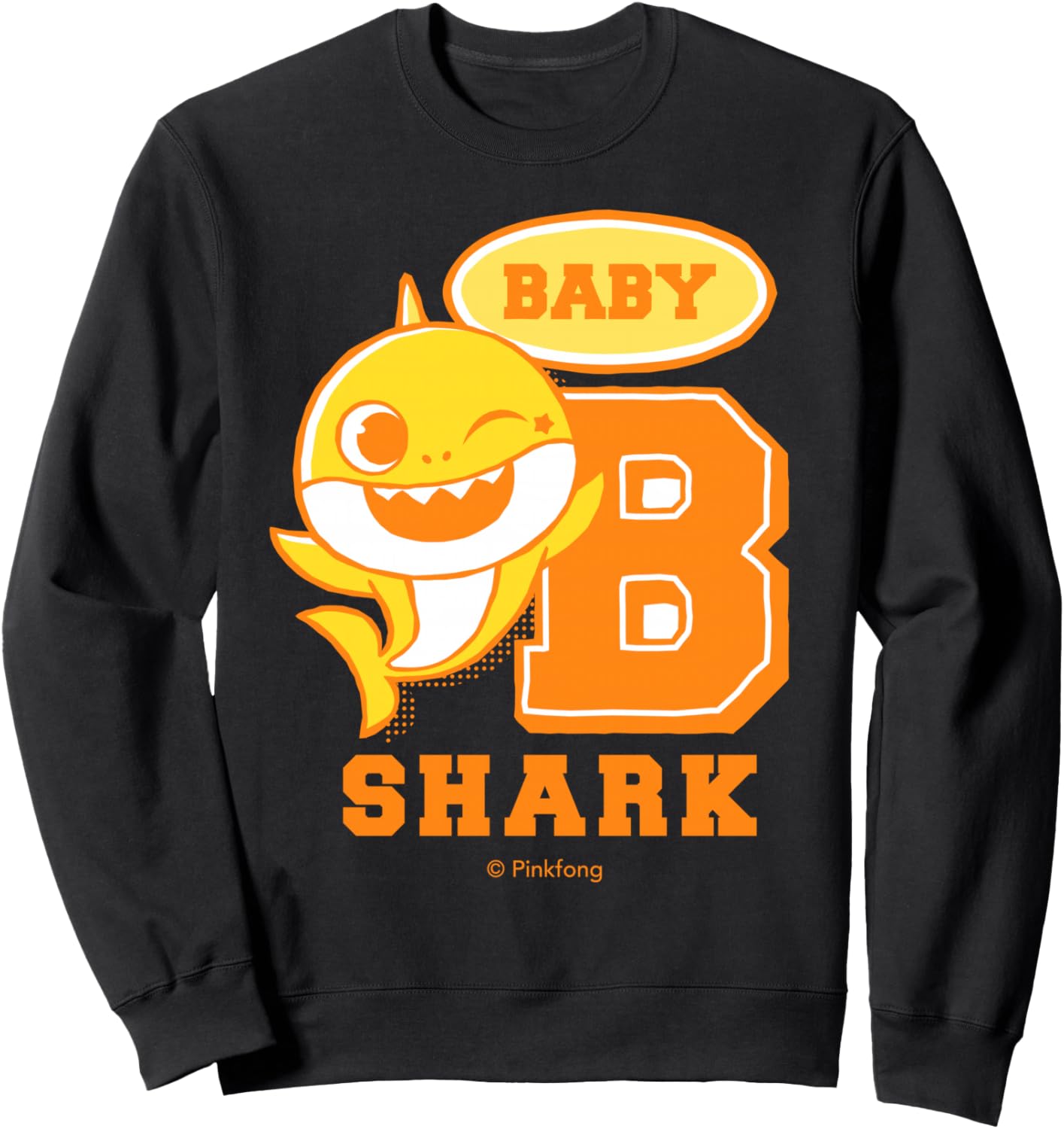 

Толстовка в стиле ретро Baby Shark с изображением акулы, играющей в прятки, для детей, мужчин и женщин Pinkfong, черный