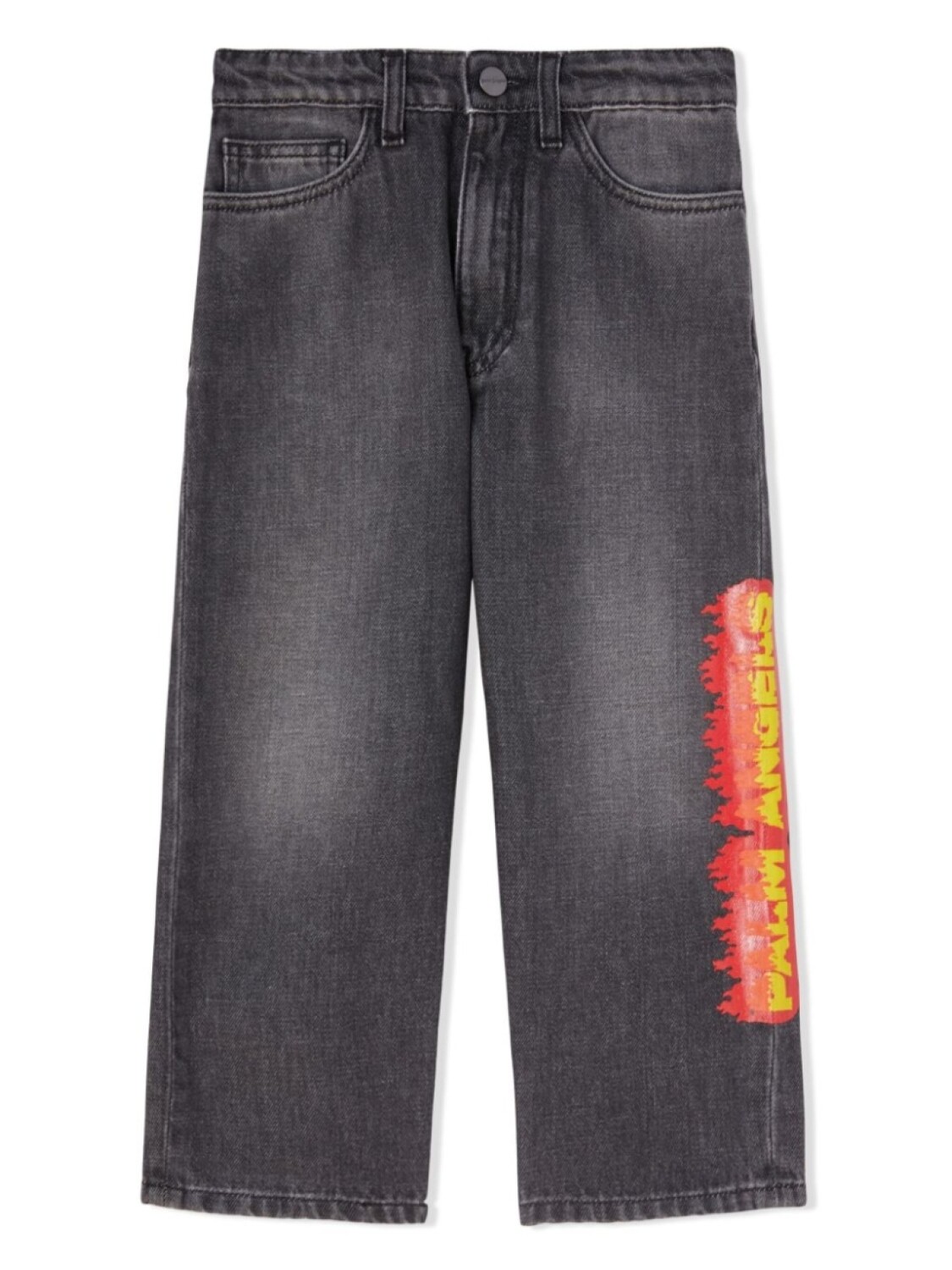 

Palm Angels Kids прямые джинсы с логотипом, черный