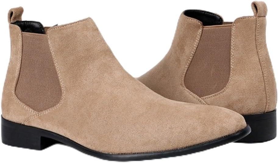

Мужские классические ботинки Челси Spedify - с заостренным носком, без шнуровки, на низком каблуке, из натуральной замши, повседневные и нарядные, бежевый