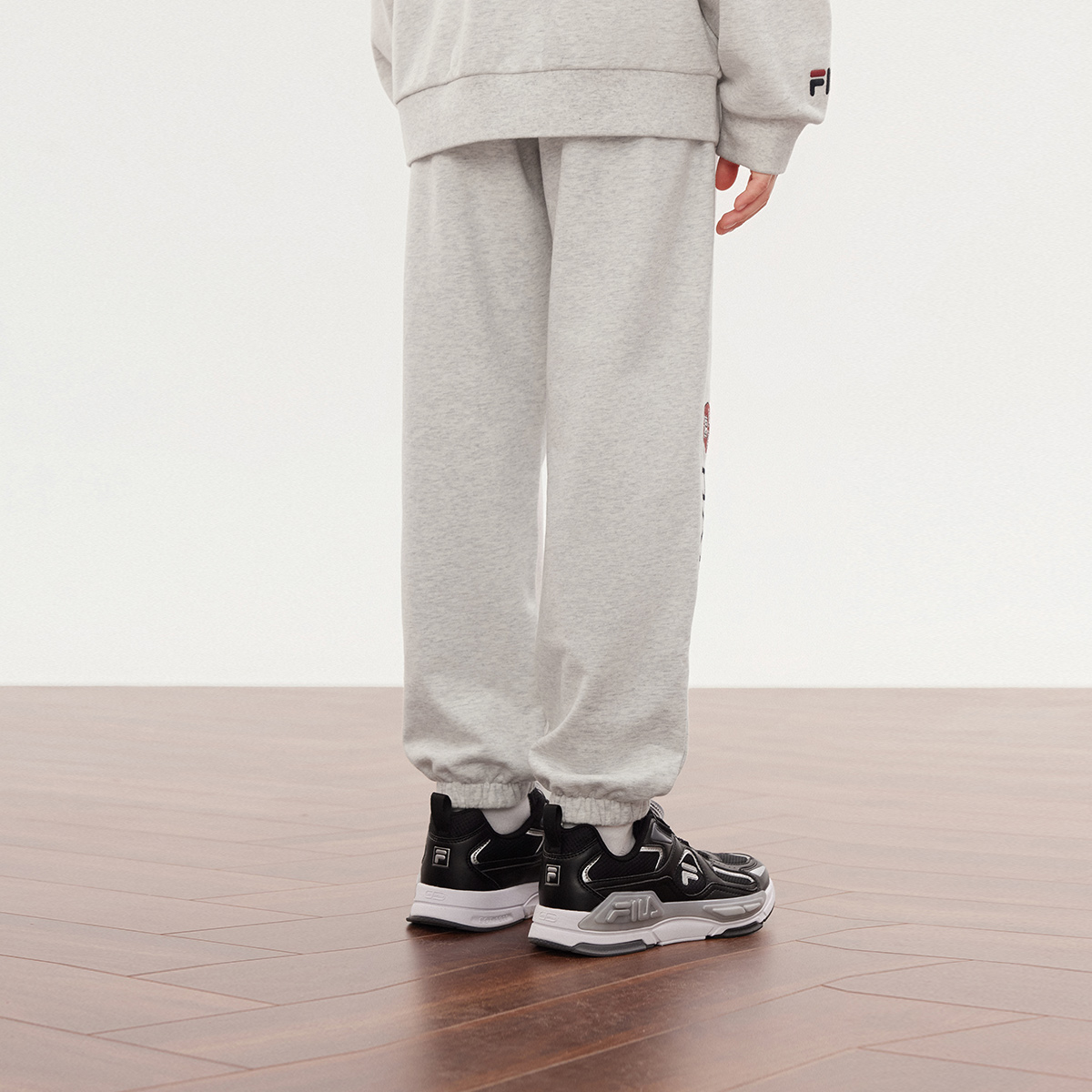 Детские брюки Felice из трикотажной ткани FILA KIDS, серый — фото 4