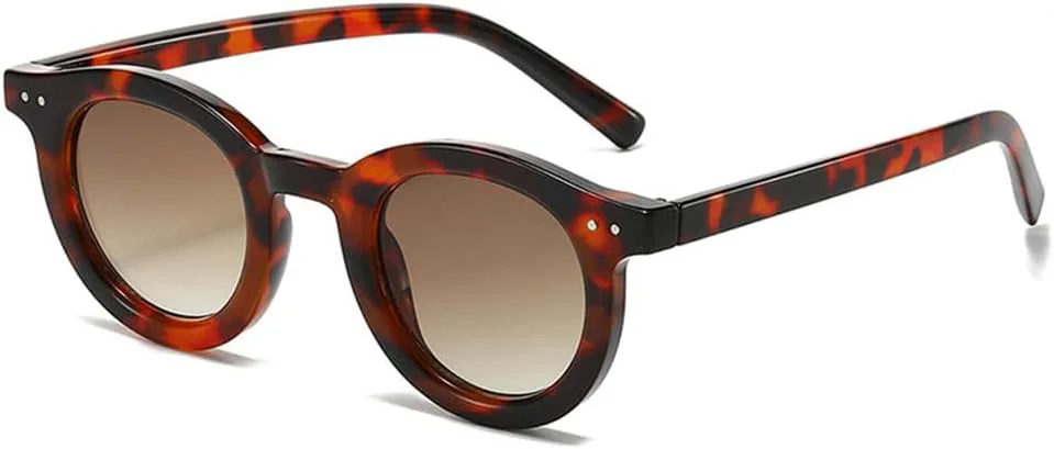 

Солнцезащитные очки UV400 с защитой от УФ-излучения — круглые, градиентные, в стиле панк, для женщин и мужчин, для бега и активного отдыха UYPTK, Leopard-brown