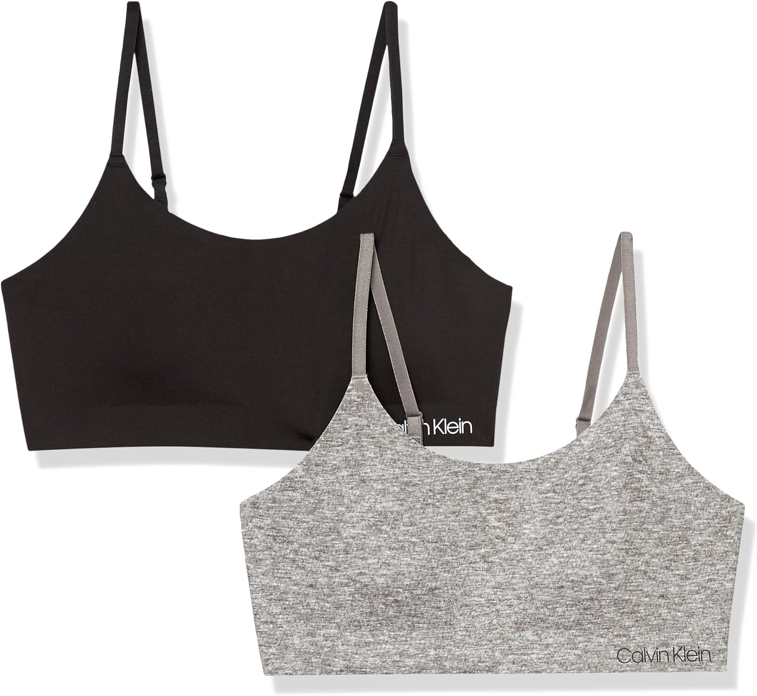

Набор из 2 бюстгальтеров Calvin Klein Girls Bonded Scoop Neck Brassed, Heather Grey/Black
