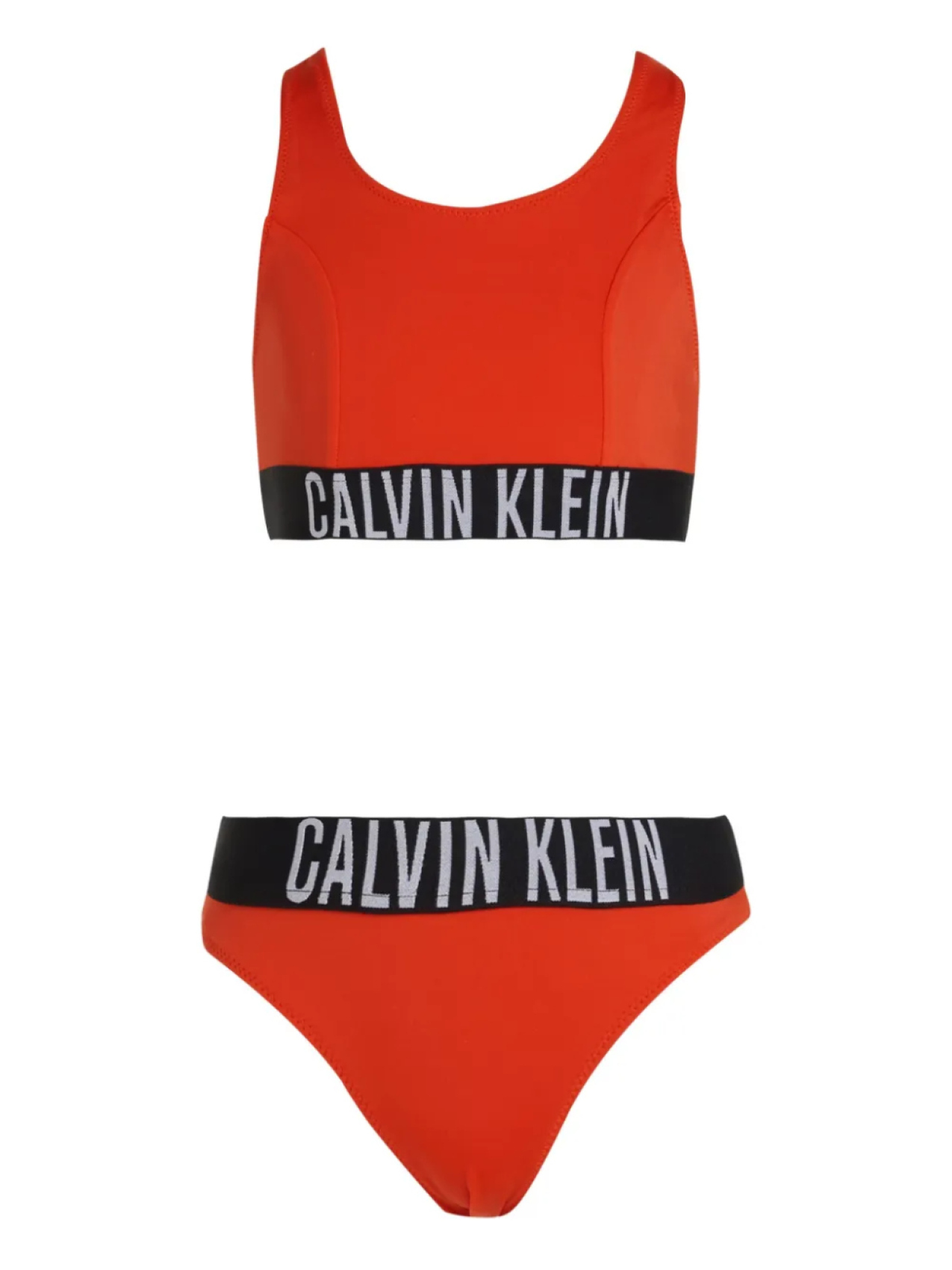 

Бикини с логотипом и поясом под резинкой Calvin Klein Kids, красный