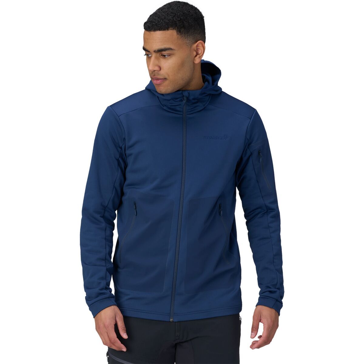 

Флисовая утепленная куртка с капюшоном Falketind Warm2 Stretch Norrona, индиго
