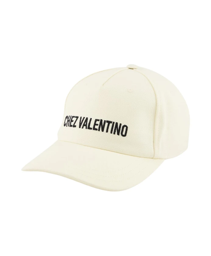 

Хлопковая бейсболка цвета слоновой кости с вышивкой Valentino Garavani, бежевый