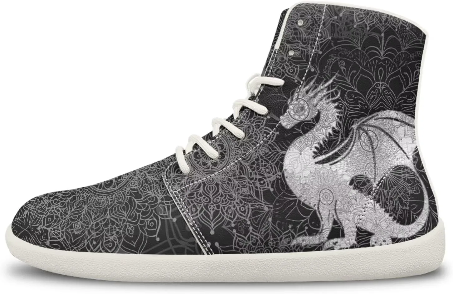 Мужские кроссовки Dragon Print для бега, слипоны, высокие, для ходьбы, занятий в спортзале, тенниса и спорта Ecaestolph, черный