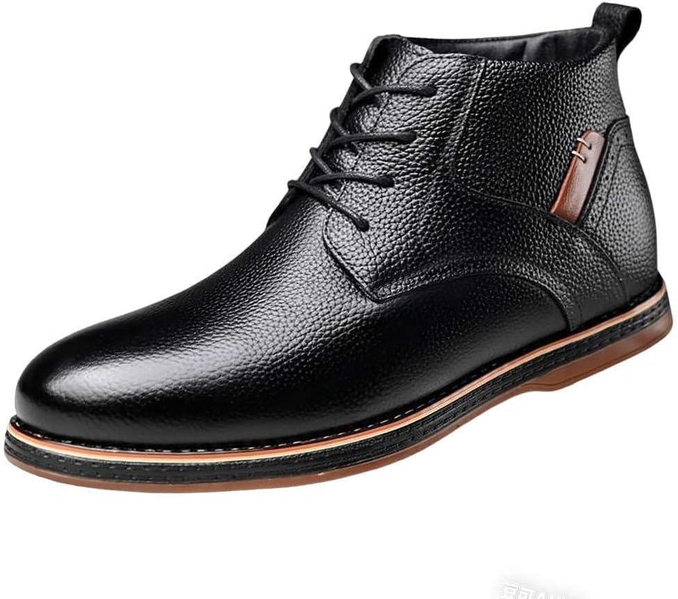 

Мужские повседневные ботинки Chukka от mitvr, Кожаные ботинки с противоскользящей подошвой, Шнуровка, классические туфли, Мода, для свадьбы, бизнеса, офиса, черный