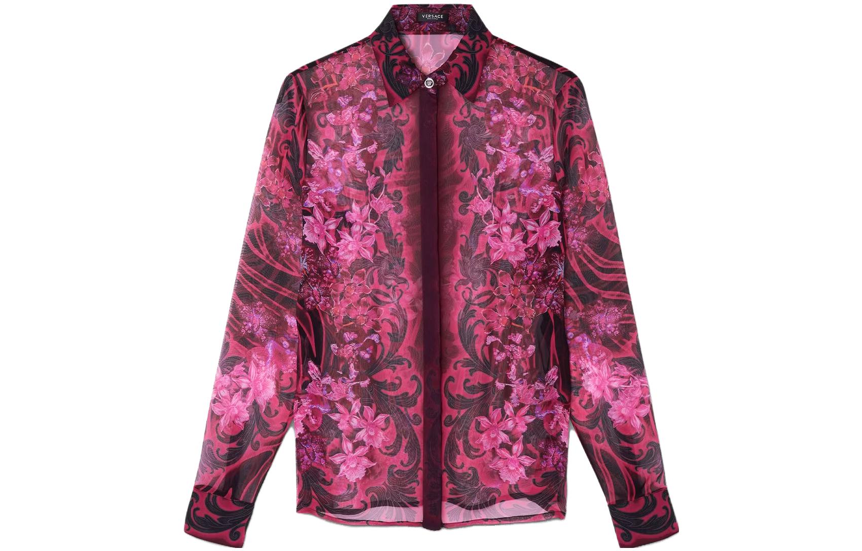 

Футболка женская с фуксиевым цветком VERSACE