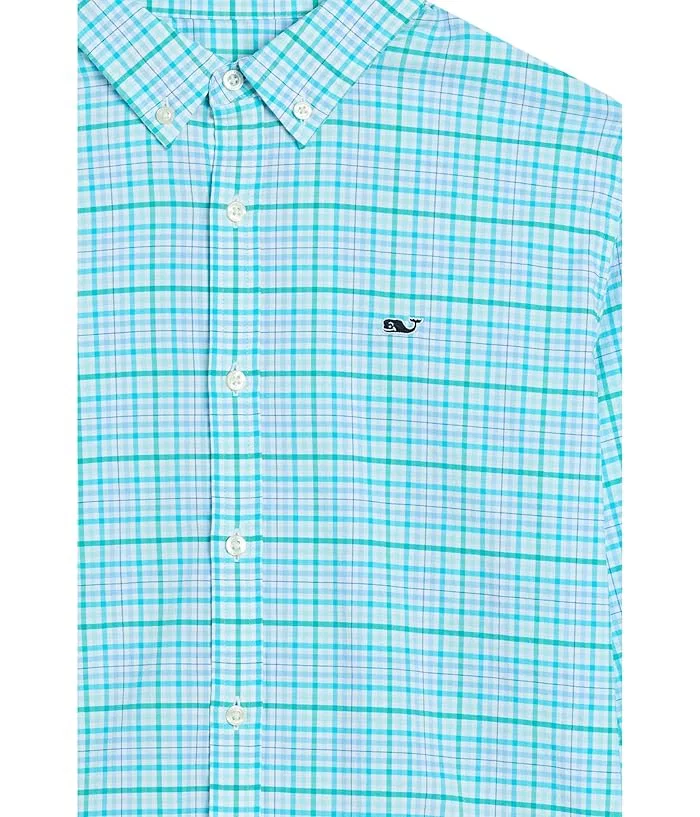 Рубашка с клетчатым принтом Tiki Torch Vineyard Vines Kids, Reef Aqua — фото 3