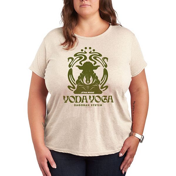 

Футболка с принтом Yoda для йоги Plus size Star Wars, Beige