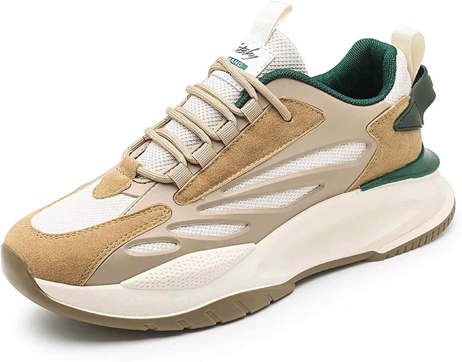 

Мужские кроссовки TERBOFIN для ходьбы и бега, модные низкие повседневные теннисные кеды с верхом из дышащей сетки, хаки