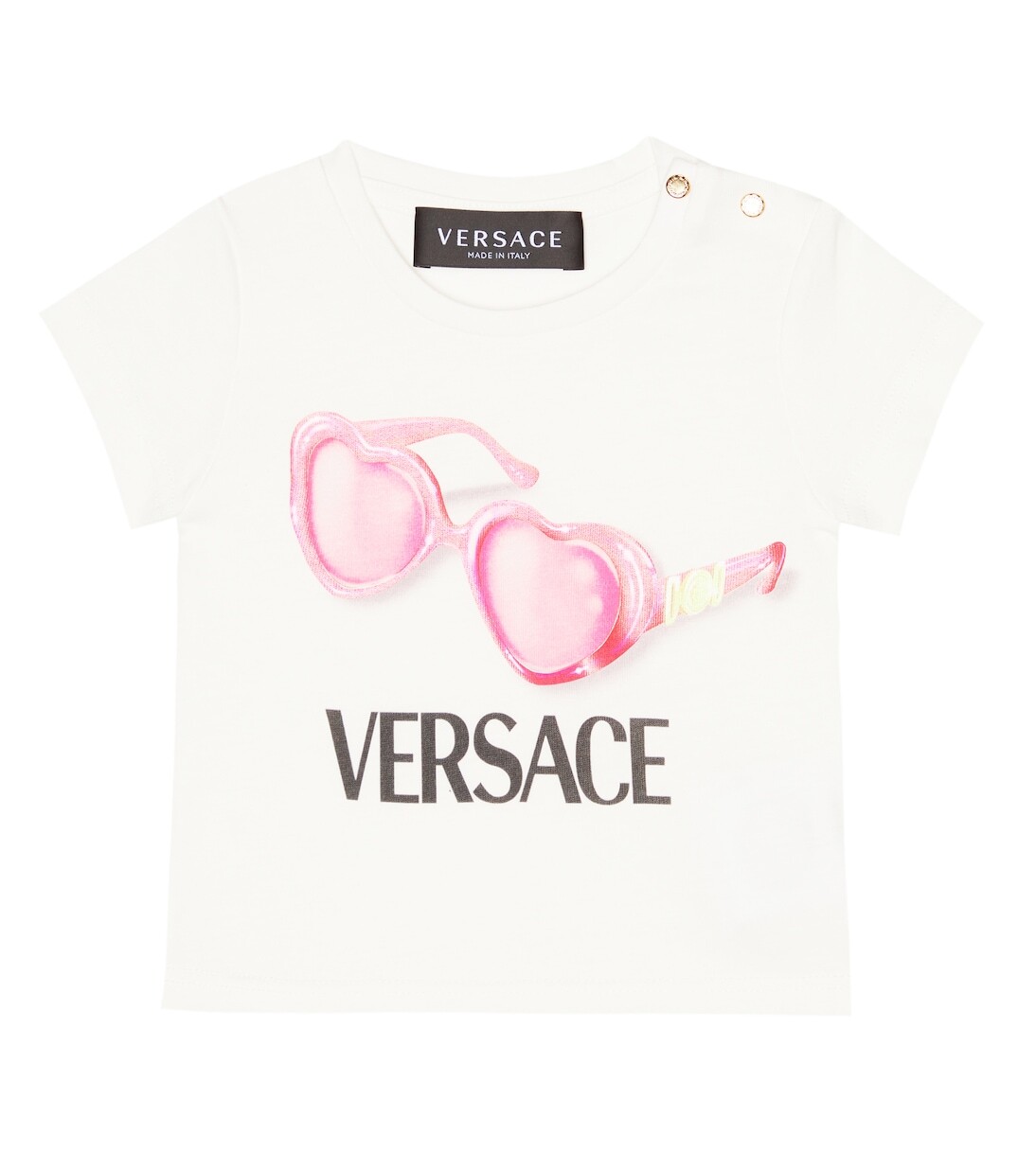 

Хлопковая футболка с логотипом baby Versace Kids, белый