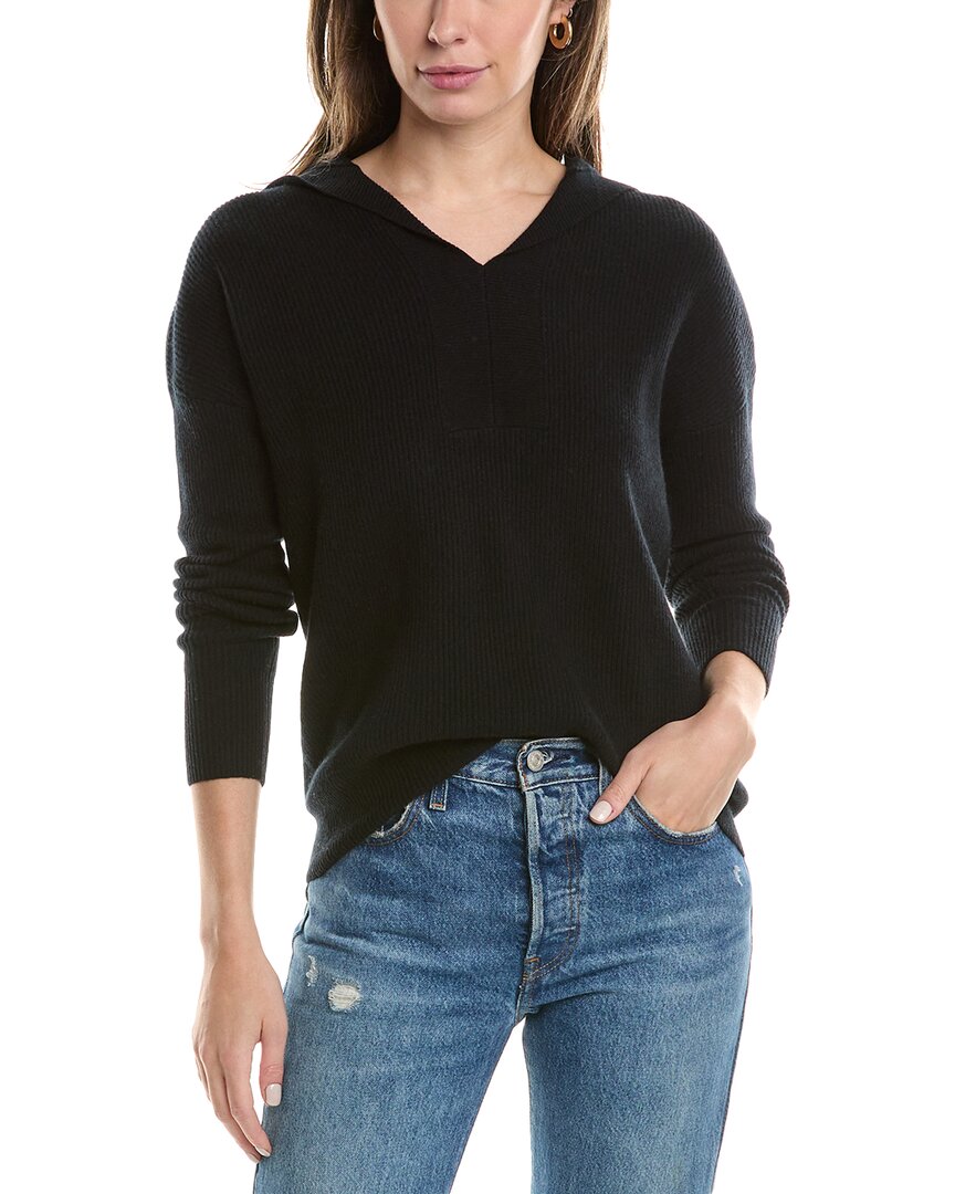 

Толстовка с капюшоном Forte Cashmere Tipped Rib Cashmere, черный