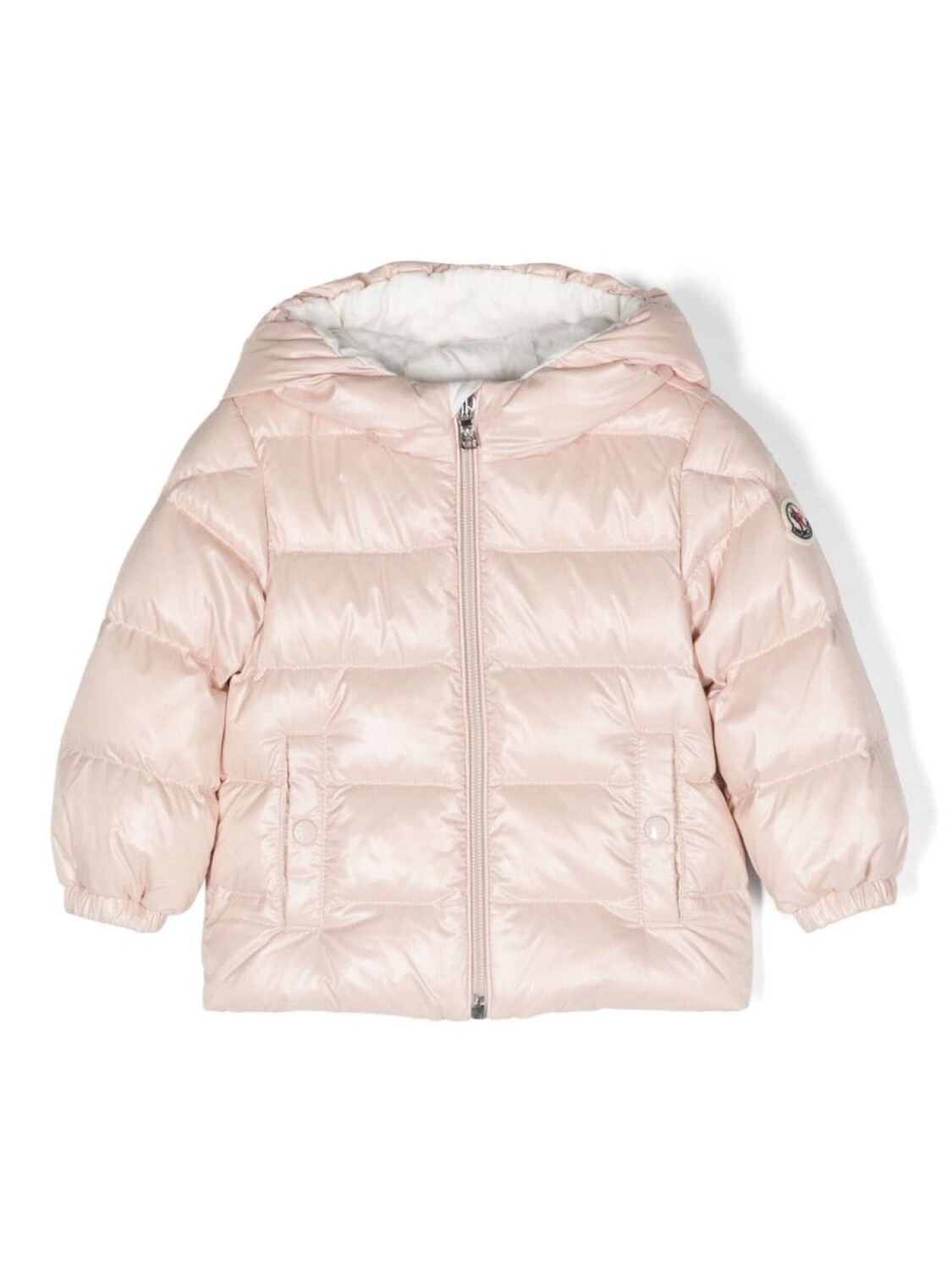 

Moncler Enfant пуховик с логотипом, розовый