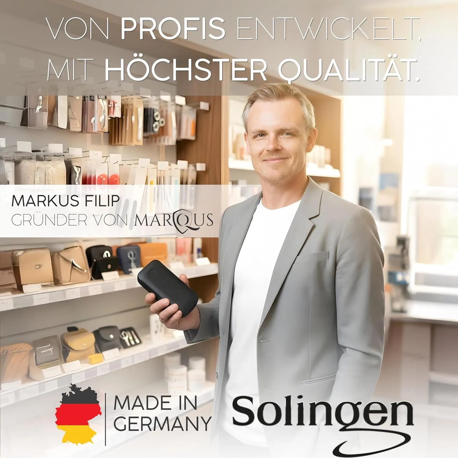 Маникюрный набор Solingen из 12 предметов в чехле из искусственной кожи от marQus Marqus, 7. Carbon — фото 4