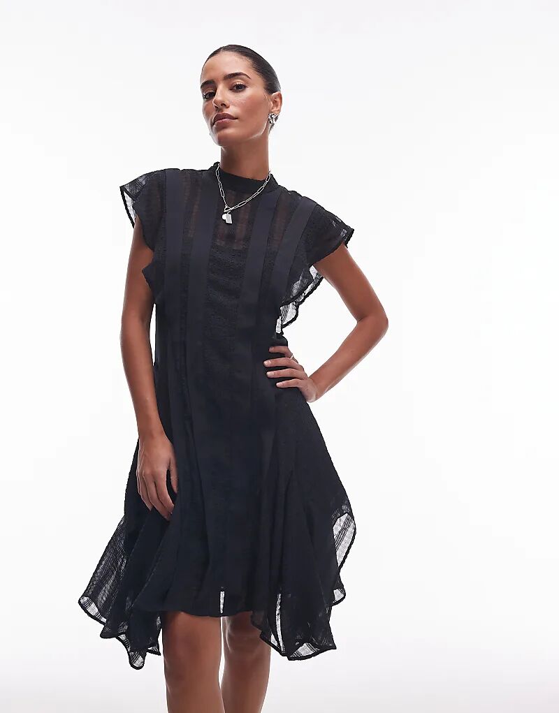 

Платье AllSaints Fleur с текстурой черного цвета