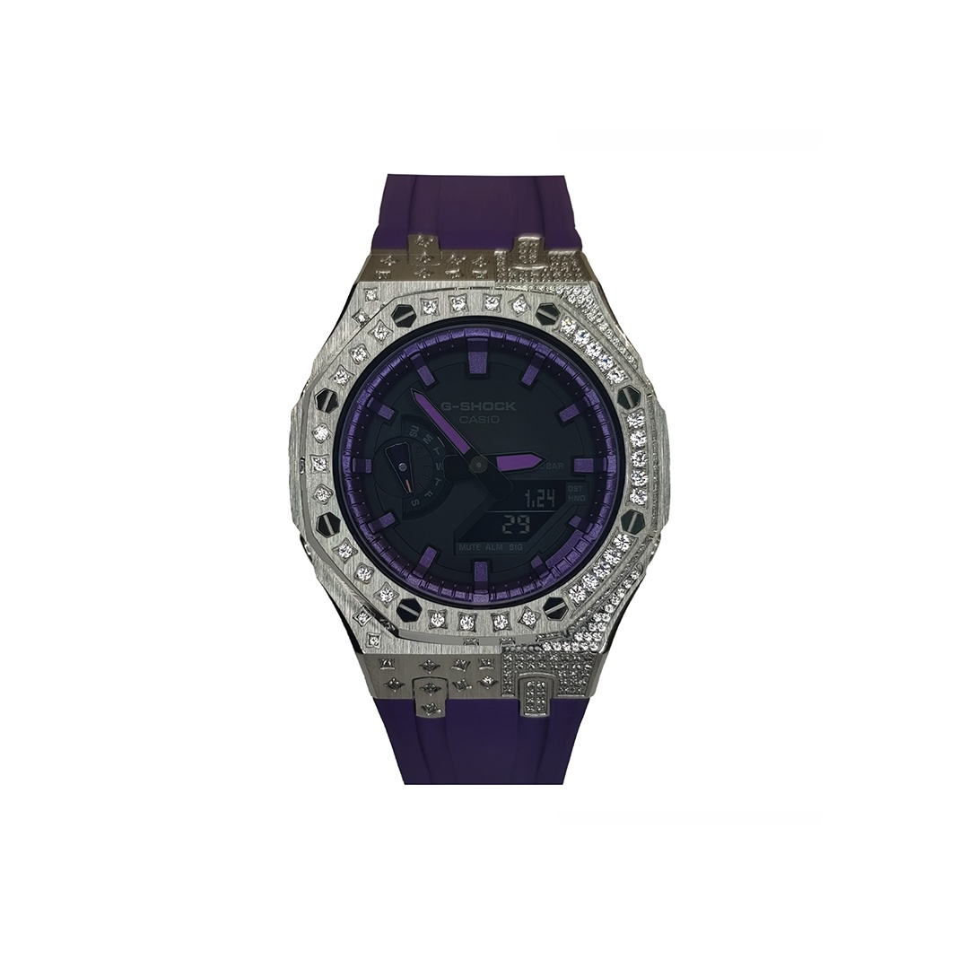 

CASIO Часы Men Liquid Crystal/Analog Dual Display Series Black Watch, Silver Star Diamond Violet