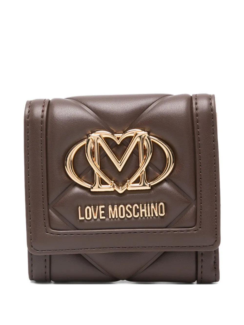 

Стеганый кошелек с логотипом Love Moschino, коричневый