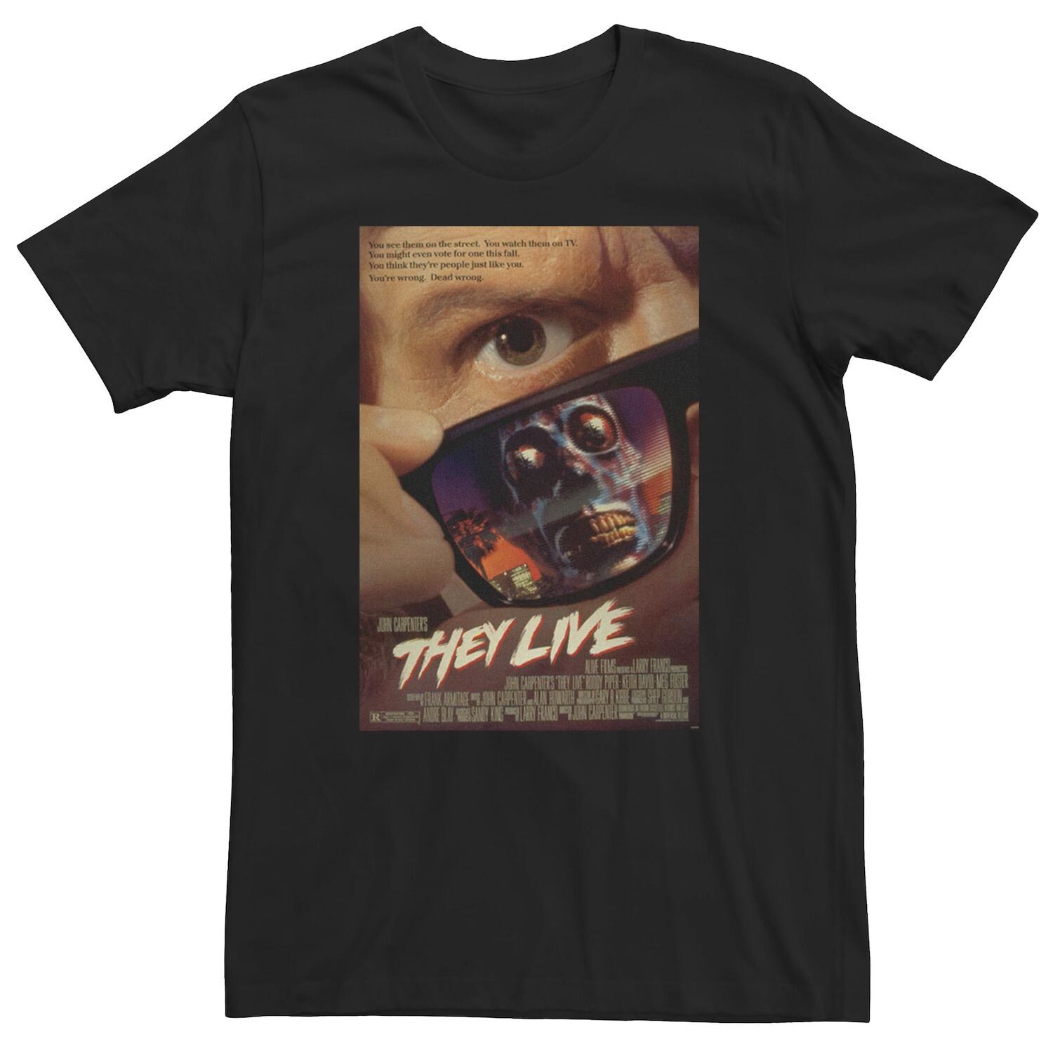 

Мужская футболка с плакатом и солнечным стеклом They Live, Black Licensed Character, черный