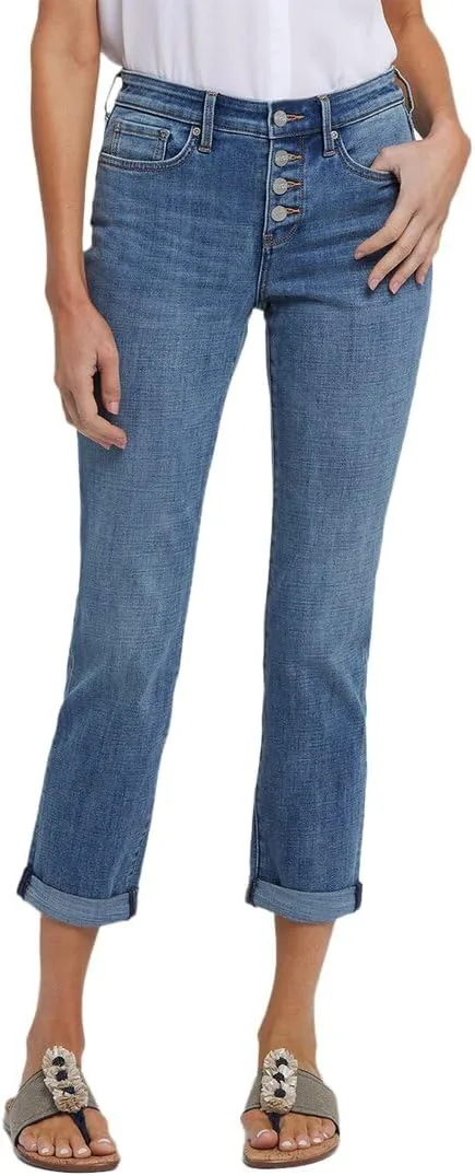 

NYDJ Women's Sheri Slim Ankle Roll Cuff Jeans в цвете Majorca Bay