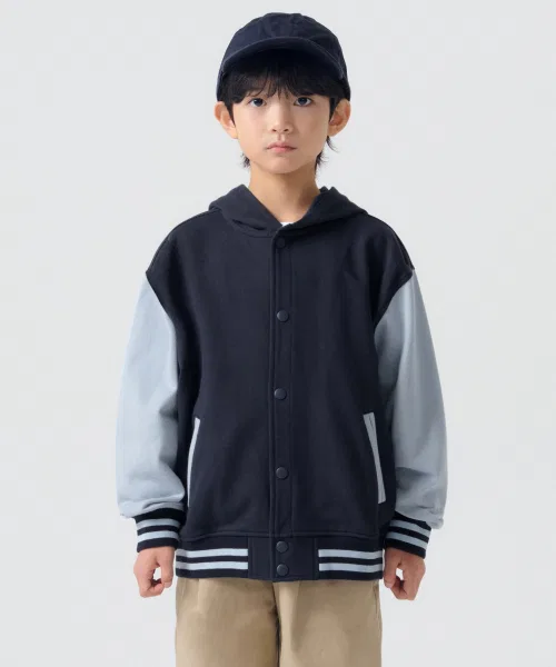Оверсайз фуди джакет MUSINSA STANDARD KIDS, сине-серый