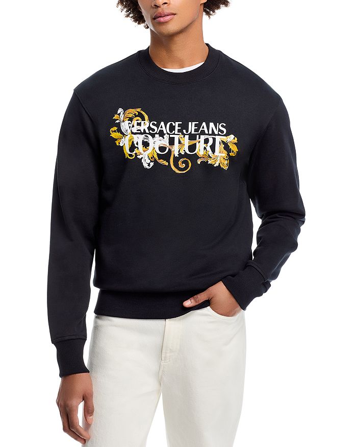 

Флисовая толстовка с логотипом Versace Jeans Couture, черный