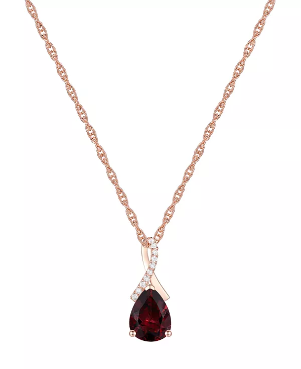 

Ожерелье с подвеской длиной 18 дюймов из 14-каратного золота с аметистом (1-1/3 карата) и выращенным в лаборатории белым сапфиром (1/20 карата) огранки «груша» (также доступно с другими драгоценными камнями) Macy'S, garnet