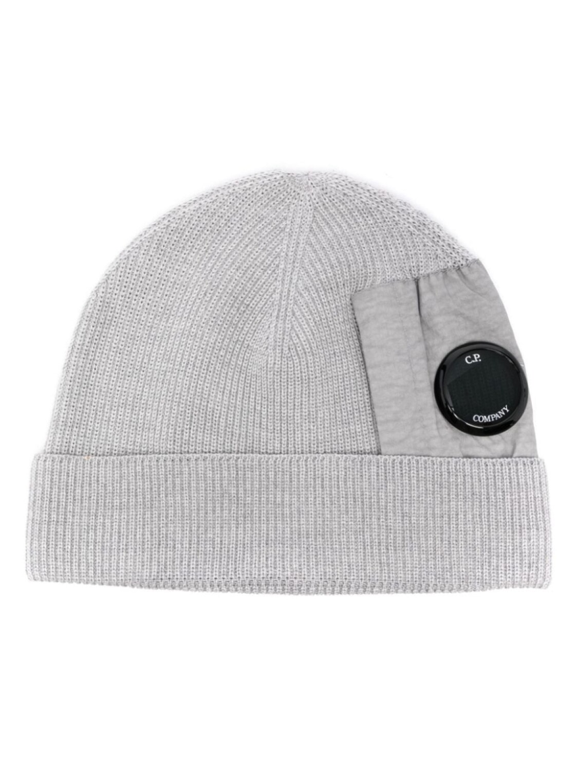 

Шапка бини с декором Lens C.P. Company, серый
