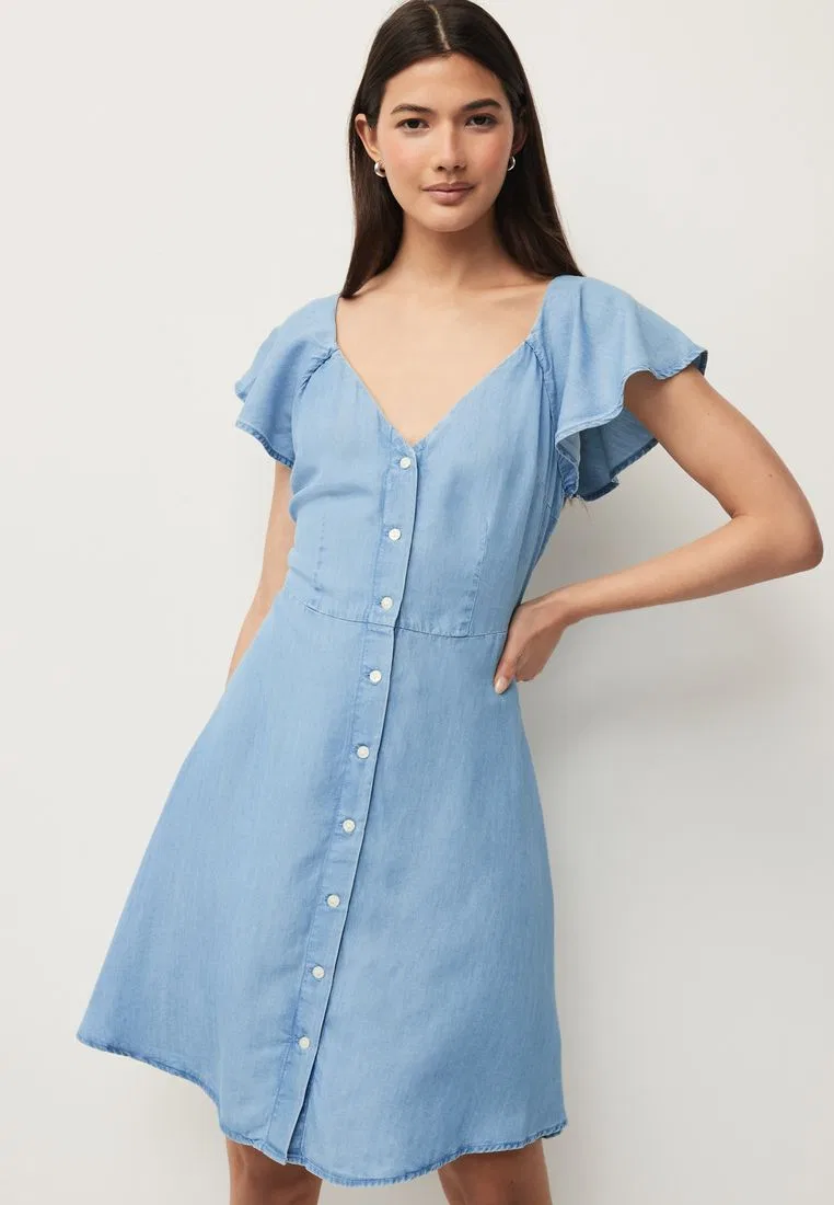 Платье мини джинсовое TENCEL, Tea Dress Next