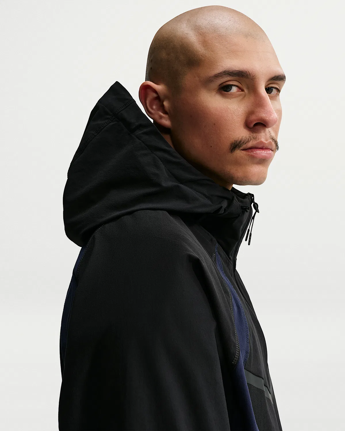Мужская ветровка Nike Tech Dri-FIT Woven Color-Block Windrunner Loose Jacket, Black/Obsidian/Black — фото 3